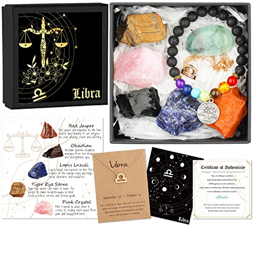Hihealer Zodiac Gifts for Women, Spiritual Gifts, Zodiac Gifts, Astrology Gifts for Women, Horoscope Gifts with Birthstone, Healing Stone Gifts, Unique Birthday Gifts for Women