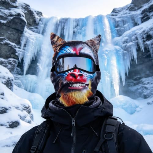 Animal Ski Mask Old Man Funny 3D Realistic Face Print Winter Face Mask - image 7