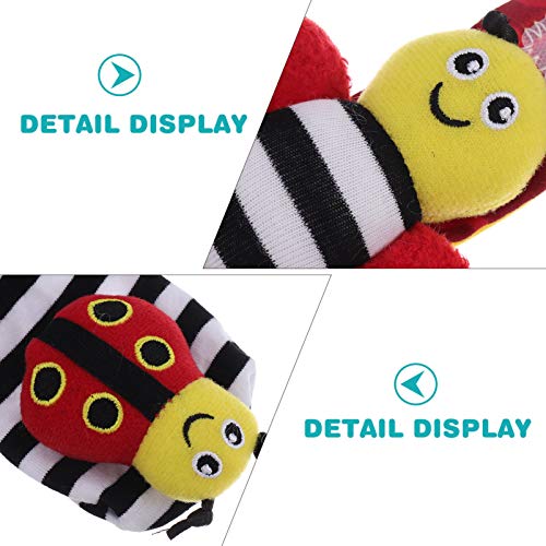 Toyvian 1 Conjunto de Meias de Bebê de Inseto Macio de Abelha Brinquedos Chocalhos para O Pulso E Me