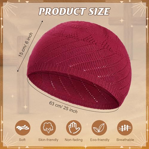 Image of Boyiee Kufi Hat for Men Muslim Knit Kufi Cap Crochet Beanie Skull Beanie African Hat for Men Women