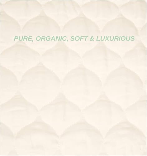 Miniatura 2 de OrganicTextiles - Cubrecolchón de algodón orgánico con falda de cama ajustable de 17 pulgadas, bolsillo profundo (tamaño Queen), certificado GOTS,