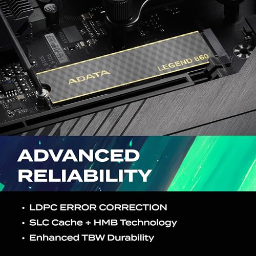 Image of ADATA Legend 860 PCIe Gen4 x4 M.2 2280-1000GB, Powerful and Audacious, Solid State Drive (Legend 860, 1000GB)