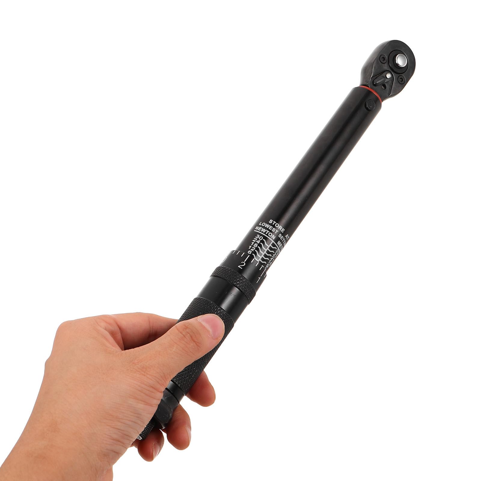 MAGICLULU Llave Dinamométrica Ajustable de Clic, Llave Dinamométrica de 1/4 3-33 Nm, Acero Negro, 45, Tubo Redondo, para Mecánica de Motores
