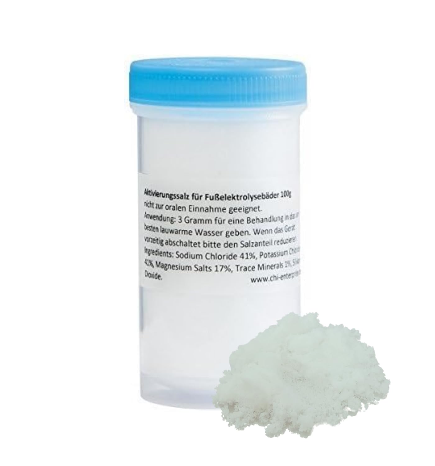 chi-enterprise Activating Salt for Hydrosana, Bioenergiser Detox Spa, Ion Cleanser and Other Foot Baths. 100g - Reduced Sodium Content, enriched with Potassium and Magnesium