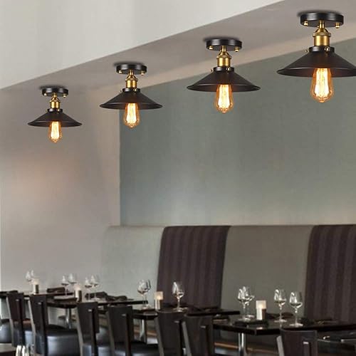 Vista 5 de Lámpara de techo vintage retro metal Edison lámpara colgante industrial lámpara colgante E26 para comedor, mesa de comedor, pasillo, sala de estar