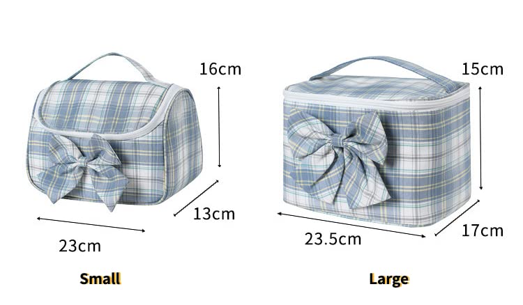 Miniatura 4 de Bolsa de maquillaje estética, pequeña bolsa de cosméticos para mujer, bolsa de maquillaje de viaje, bolsa de aseo (púrpura-S)