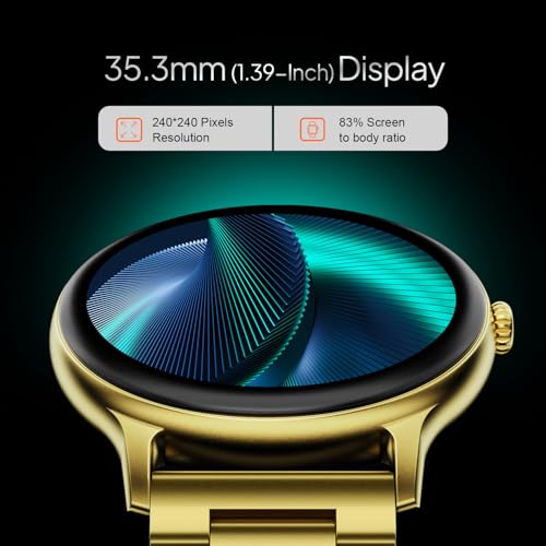 Image of Fire‑Boltt Phoenix Pro Round Smart Watch 1.39″ Display with Bluetooth Calling, AI Voice Assistant, SpO2 & Heart Rate Monitor, 120+ Sports Modes,IP67 Waterproof Metal Smart Watch for Men & Women - Gold