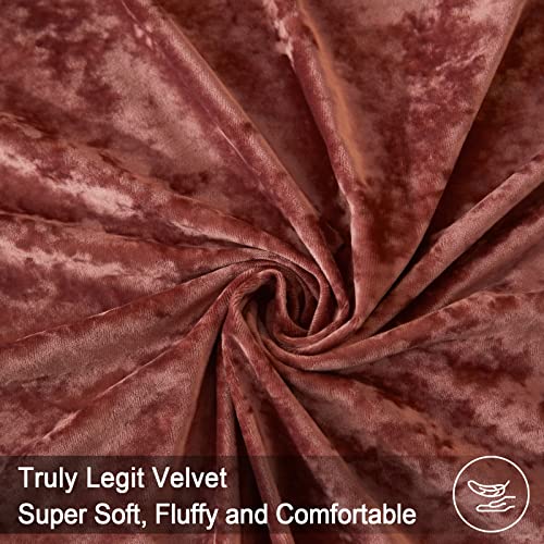 Phf Truly Velvet Duvet Cover Set Queen Size, 3Pcs Ultra Soft Breathable Comforter Cover Set, Luxury Cozy Flannel Duvet Cover With Pillow Shams Bedding Collection, 90" X 90", Burgundy/Rust Red #TOP3