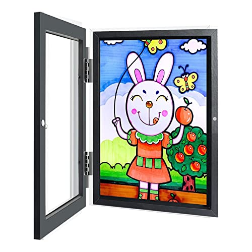 Cadres d'art pour enfants interchangeables, cadres d'art pour enfants à ouverture frontale et affichage d'image 3D interchangeable pour A4, cadre photo et cadres photo pour enfants, travaux manuels