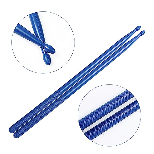 uxcell 5A Plastic Drum sticks, 1 Pair Light Practice Sticks for Drum Set | Plastic build, Blue, lightweight, durable, standard 5A size, percussion accessory, suitable for adult daily drum practice