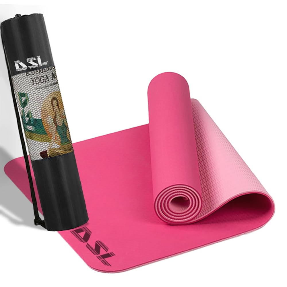 Yoga Mat – DSL Premium TPE Pilates Mats – 183x61x0.6cm Eco Friendly Non Slip Yoga Mat – Exercise Mat for Home – Gym Mats for Home – for Women and Men