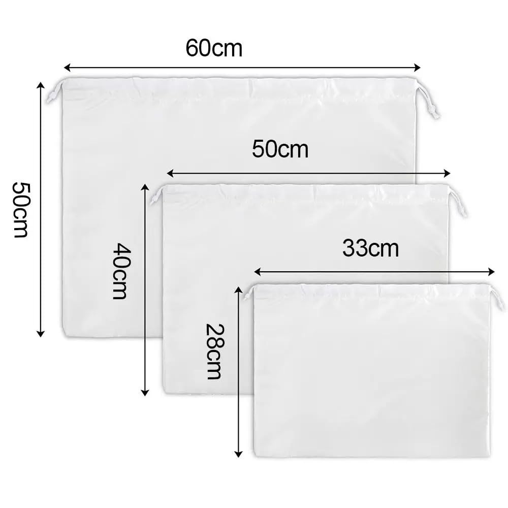 Bolsas Guardapolvo De Seda 6 bolsas reutilizables de satén sedoso for el polvo, for bolsos, zapatos, ropa, con cordón gran capacidad for guardar(60x50cm)