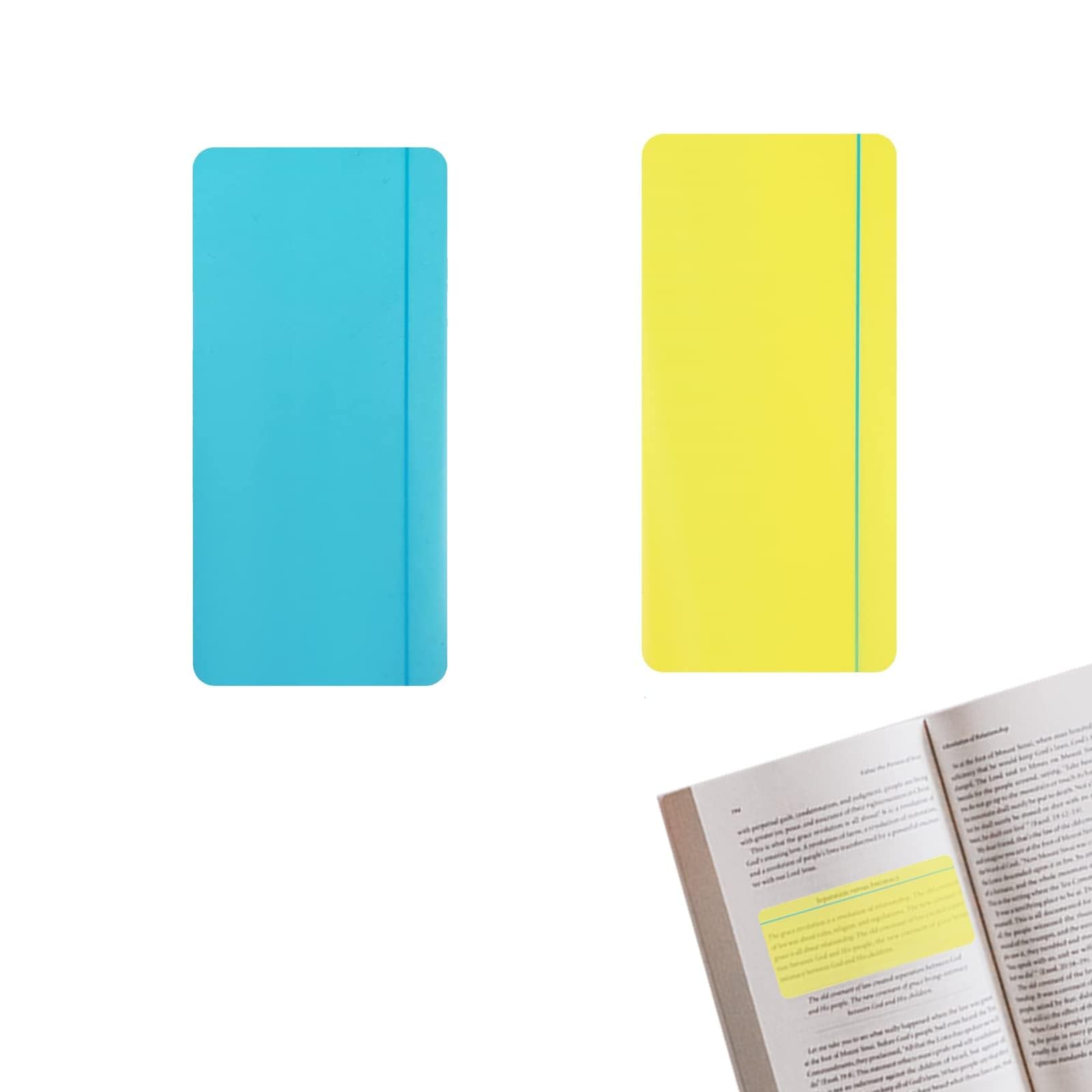 OBYJCA 2PCS Colored Overlay Dyslexia Overlay, Blue and Yellow Overlays for Reading Dyslexia Guided Reading Ruler Highlight Strips Reading Tracking Rulers for Children (LC-TMDSQ01-UK-BU02-CX)