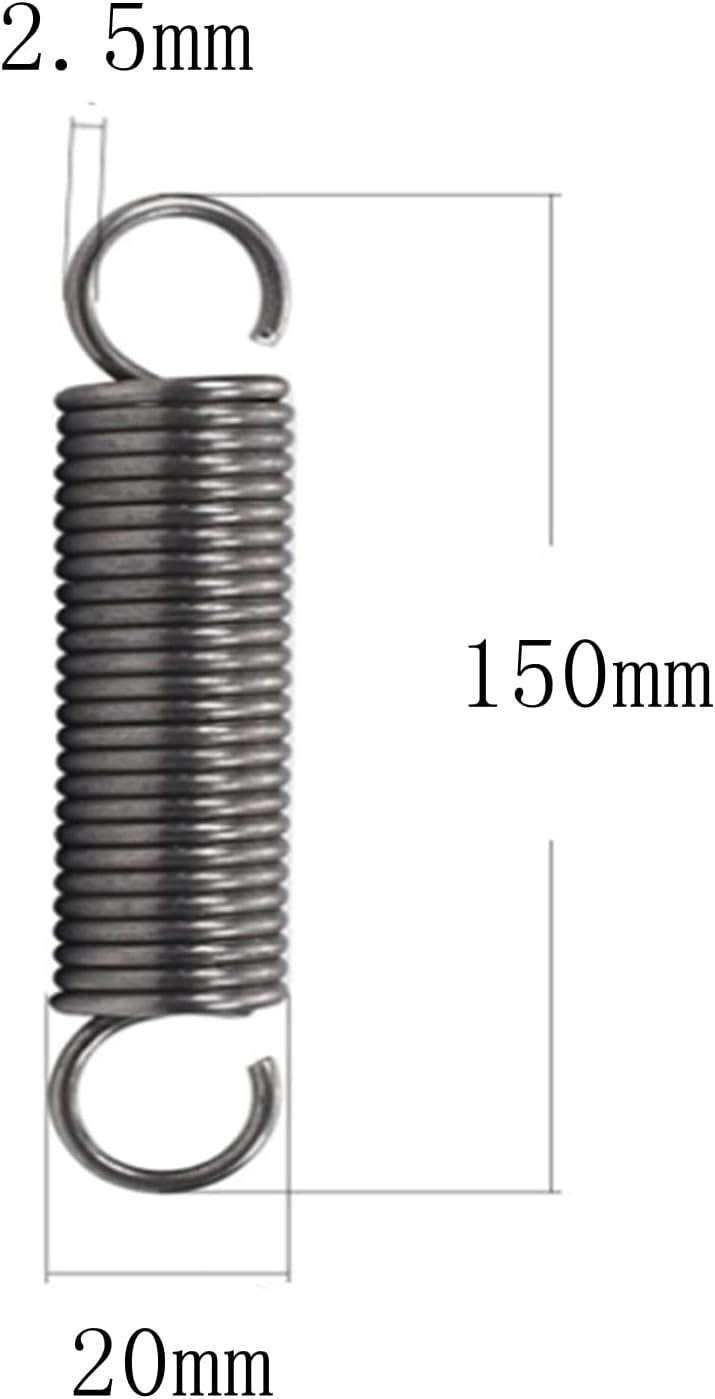 Extension spring, 2 Pcs Extended Tension Spring .5 x 20 180 mm, Wire Diameter, OD, Free Length, Steel Dual Hook(2.5 x 20 x 210 mm)