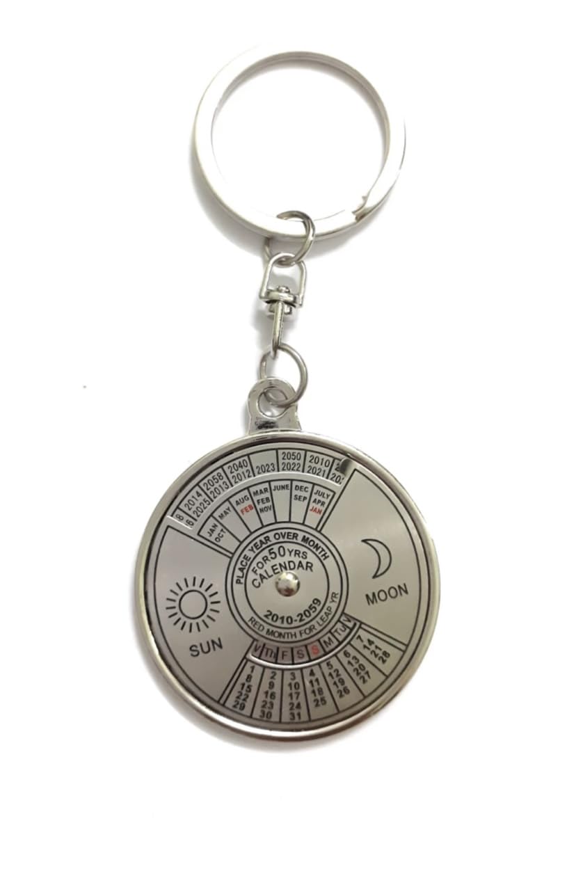 Imported Metallic Compass Keychain Keyring For Gifting, Silver-image-31