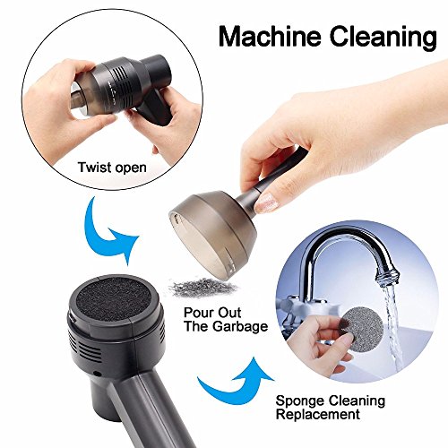USB Cleaner,SAMMID Mini Multifunctional Computer Vacuum Cleaner,Cleaning Kits Tools for Keyboard, Car Device, Telephone, Printer, Camera Equipment - Black - Thumbnail 4