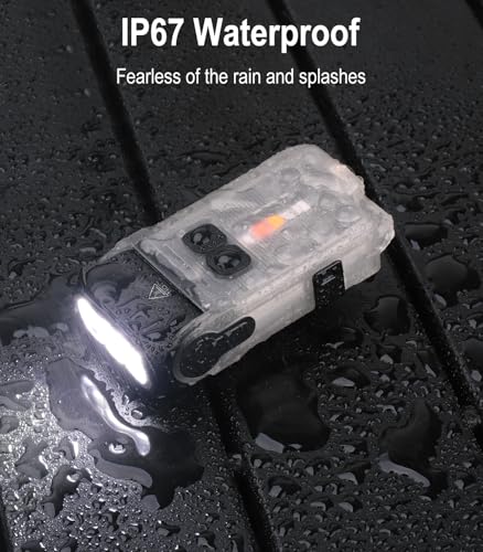 Ngokpyd FEUHLY0280A V15 Mini Keychain Led Rechargeable Flashlight, Small Edc Flashlights Powerful 1200 Lumens, Cob Pocket Magnetic Red Flashlight With Clip 10 Modes Flash Light Waterproof Ip67 thumb #1