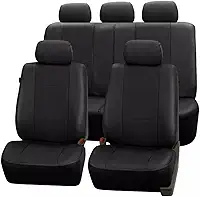 Jogo de Capas em Couro Banco Automotivo Carro Impermeável Universal (Preto)