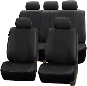Jogo de Capas em Couro Banco Automotivo Carro Impermeável Universal (Preto)