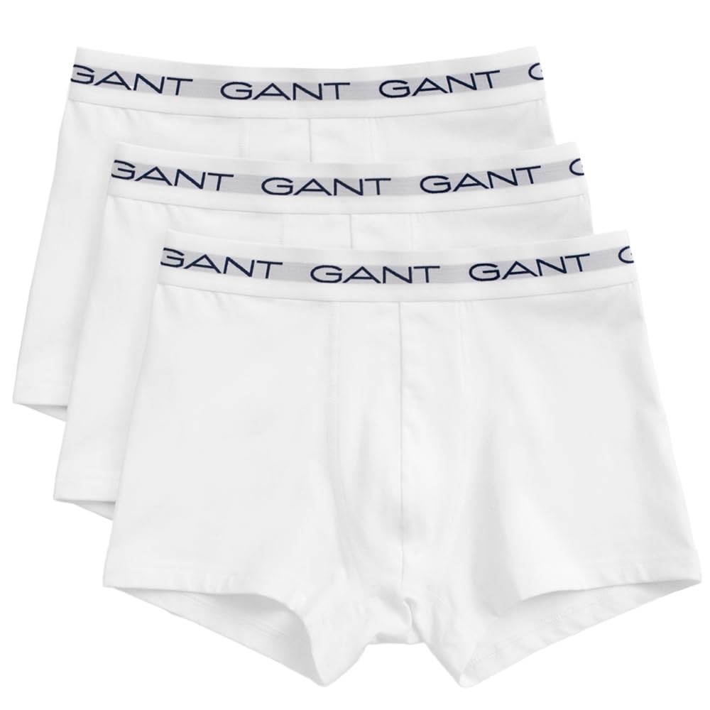 GANT Men's Trunks, Pack of 3, Underwear, White, Standard (Pack of 3), White, One Size