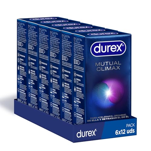 Durex Mutual Clímax Preservativos Con Puntos Y Estrías Para Ella Y Efecto Retardante Eyaculación para Él - 6x12 condones