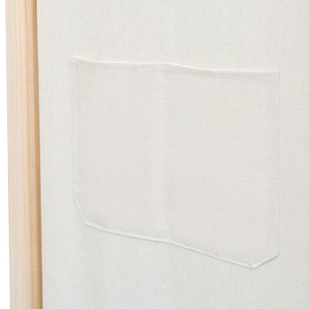 Parawan Przegroda 6 Paneli Tkanina Kremowy 240x170x4 cm