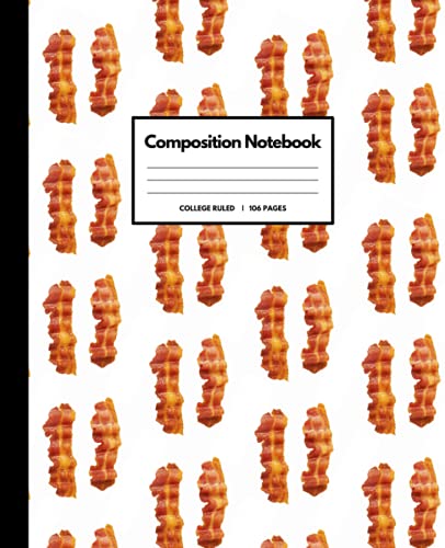 Bacon School Supplies: Wide Ruled Composition Notebook: Bacon Funny 6x9 Lined for Kids Boys Girls 4th Grade Below image 2