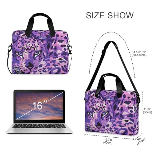 Maletín para portátil estampado de leopardo morado 13-15.6 pulg miniatura 4