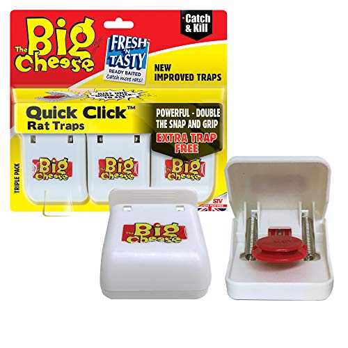 The Big Cheese The Quick Click Lot de 3 pièges à rats Blanc