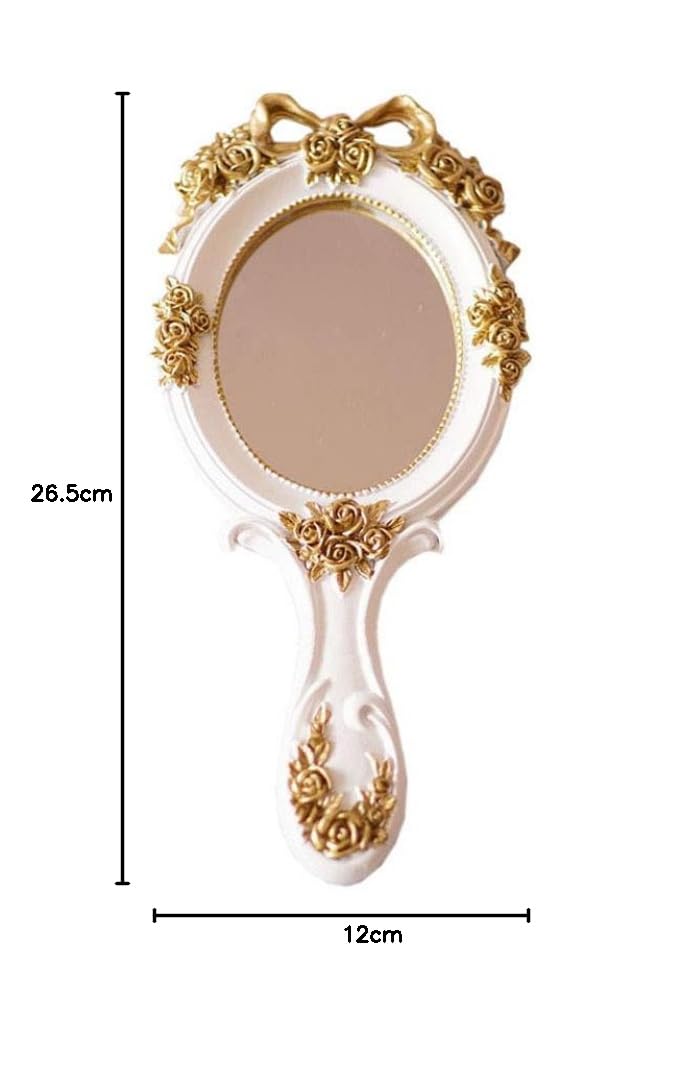 Specchio da mano vintage, specchio per trucco oro rosa, specchio da viaggio compatto, regalo per mamma, moglie, fidanzata