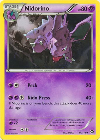 Pokemon - Nidorino (44/114) - XY Steam Siege : Amazon.ca: Toys & Games