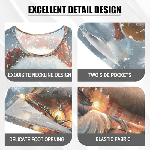 ALAZA Hedgehog Animal Snowflake Christmas Pajamas Set Short Sleeve Cotton Sleepwear Summer Pjs 2 Piece 5-14Y4