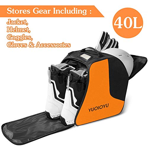 YUOIOYU Ski Boot Bag - Waterproof Snowboard Boots Bag, Perfect Gear Travel Shoulder Bag with Waterproof Exterior & Bottom Suitable for Men/Women/Youth - Thumbnail 4