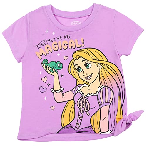 Image of Disney Princess Girls' 2-Piece Tee and Shorts Set for Baby & Kids | 2-Piece Playwear Set, Soft Cotton Blend, Comfortable Elastic Waistband, Durable Stitching, Easy Pull-On Style