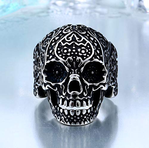 Image of Genuine Stainless Steel Ring Jewelry for Men Fashion Punk Biker Skull Rings