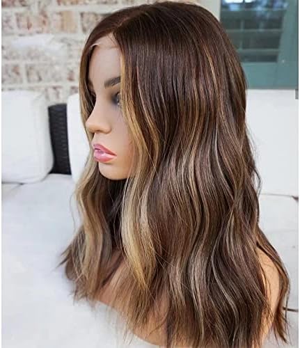 B4U Highlight Wig Human Hair Honey Blonde Transparent Lace Wigs main image 1