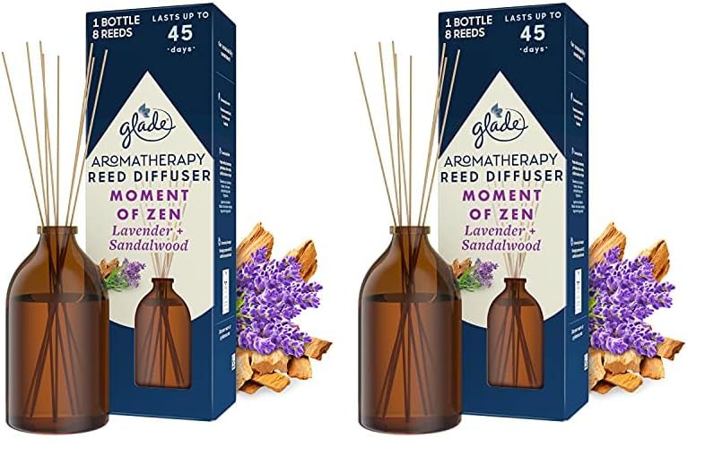 Glade Aromatherapy Reed Diffuser Moment of Zen, Lavender & Sandalwood, 80 ml (Pack of 2)