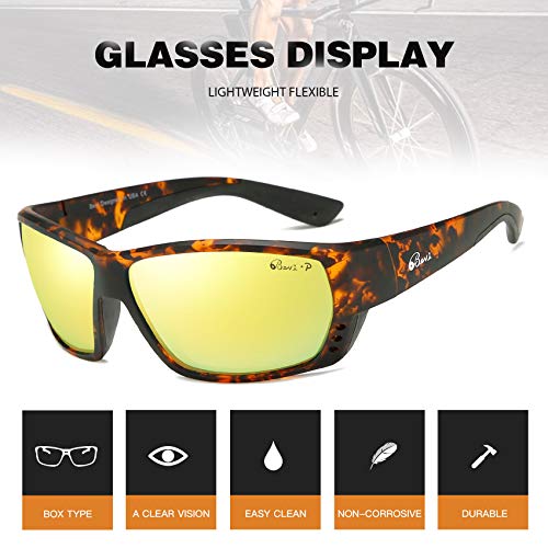 Image of Bevi Polarized Sports Sunglasses Ultralight TR90 Frame Glasses Flexible and Durable for Men Women Sun Glasses
