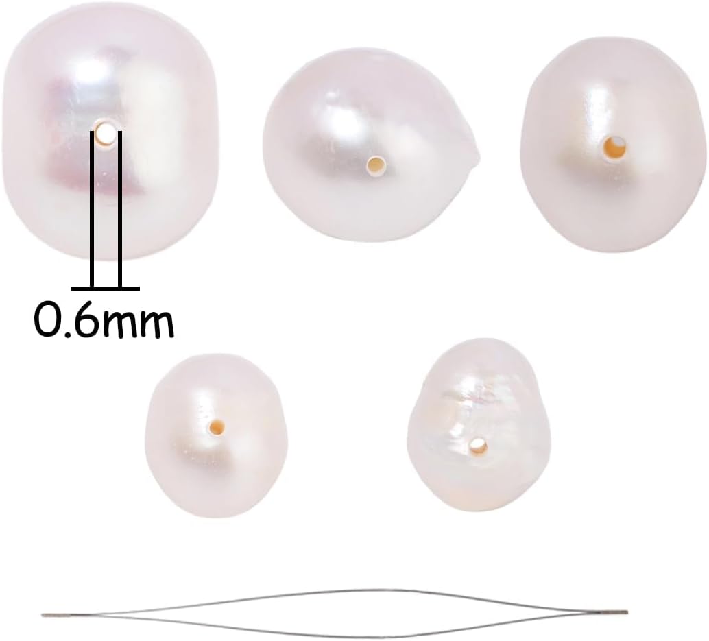 40pcs Natural Freshwater Pearl Strand, 9-10mm Potato Pearl Beads for Jewelry Making, Crafting, DIY Bracelets and Necklaces - Image 4