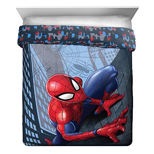 Image of Jay Franco Marvel Spiderman Crawl 5 Piece Queen Bed Set - Includes Reversible Comforter & Sheet Set Bedding - Super Soft Fade Resistant Microfiber (Official Marvel Product)