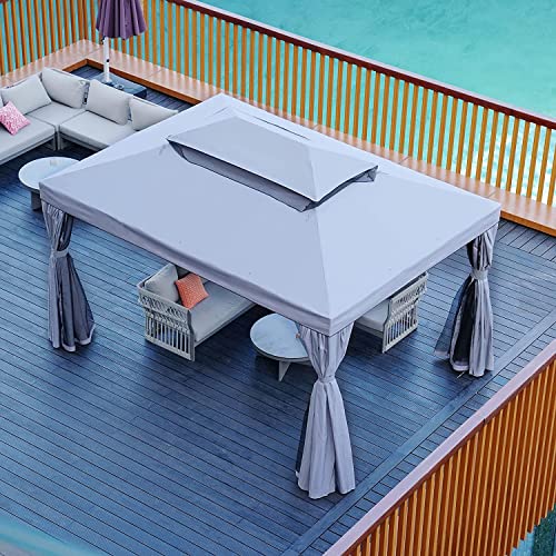 Grand Patio 10X13 Gazebo For Patios Outdoor Gazebo With Mosquito Netting And Curtains Outdoor Patio Canopy For Deck Backyard Garden Lawns #TOP1