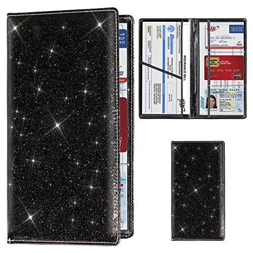 Image of TOURSUIT Car Registration & Insurance Card Holder, Glitter Black