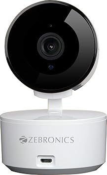 Zebronics Zeb-Smart CAM 102 Smart WiFi PTZ Indoor Camera with Motion Detection, Day/Night Mode, Micro SD Card Slot, 2 Way Audio, for Home/Office/Shop
