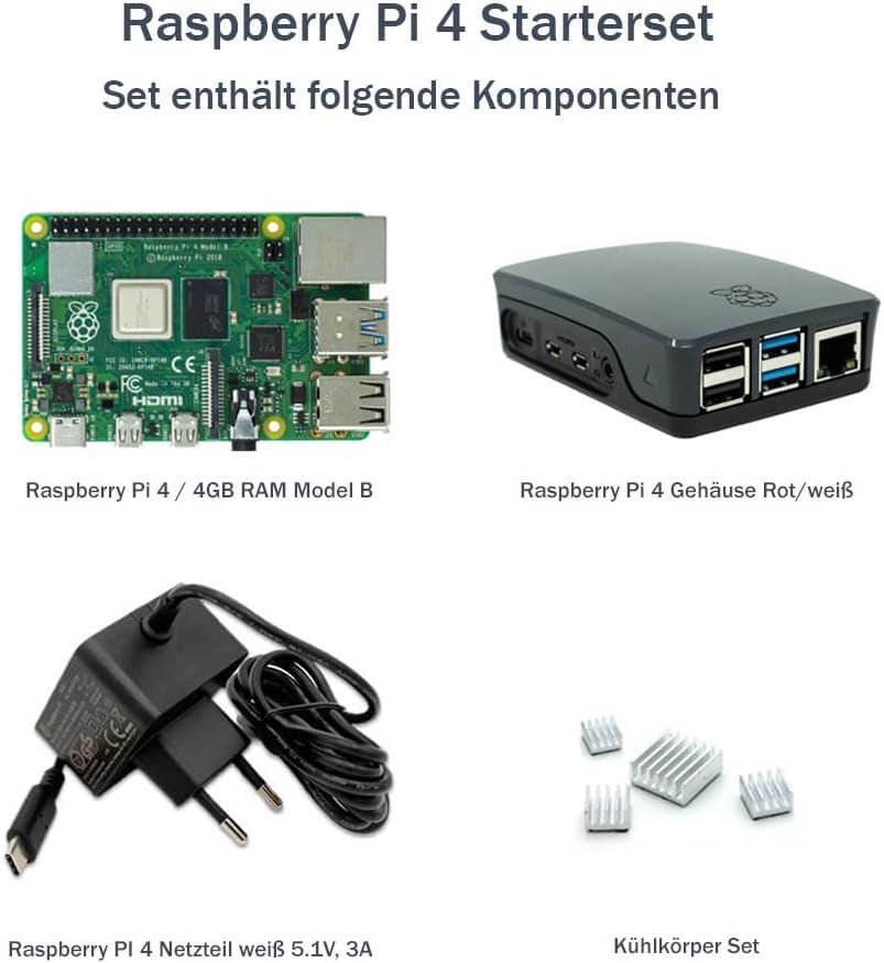Rasberry Pi 4 Model B 4GB ケース付き Raspberry Pi 4 Model B 4GB Desktop Starter Kit (32GB, Black