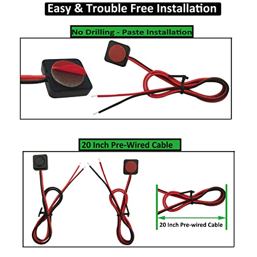 Carsanbo CYL Momentary Push Button Switch 12V 24V Small Momentary Switch, 20 Inch Prewired Surface Mount Momentary Pushbutton Switch thumb #4