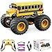 Desdoni Remote Control Car, RC School Bus for Kids, Monster Truck Toy 2.4GHz 1:18 Scale 12KM/H Model Vehicle with LED Lights Sounds Racing Sport Toy Car for Adults Boys Girls Kids Gift 2Pcs Batteries