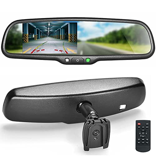 Image of Master Tailgaters 10.5 inch OEM Rear View Mirror with 4.3 inch LCD Screen + Dynamic Parking Lines | Rearview Universal Fit Mount | Auto Adjusting Brightness LCD | Anti Glare | Full Original Mirror Replacement