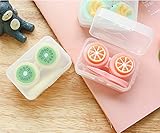 CiCy 2PCS Cute Fruit Contact Travel Kit Portable Contact Lens Case Container Holder Storage Box Eye Care Kit(Kiwi fruit & Orange)