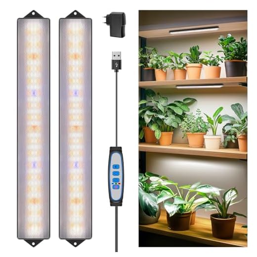 Wolezek Pflanzenlampe LED Vollspektrum, 210 LEDs Grow Light mit Auto Timer 6/12/16H, 2 Stück 35 cm Grow Lampe mit 5 Helligkeit, Wachstumslampe für Pflanzen