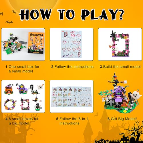 moomoo baby christmas building blocks toys for kids 6 in 1 building blocks gifts for boys and girls halloween building toys party favors